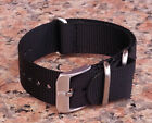 22mm Black Luminox 3 SOLID Stainless Steel Rings, Buckle Nylon Watch Band Strap