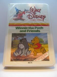 Walt Disney Movie Winnie The Pooh Sony Beta Betamax Tape White Clamshell Case