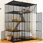4 Tier Large Cat Cage with Hammock Cat Enclosure Catio Metal Kennels for 1-3 Cat