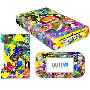 Nintendo Wii U Console Controllers Skin Kit Splatoon 2 Vinyl Decals Sticker Case