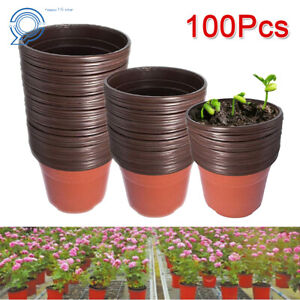 Plastic Plant Flower Pots Nursery Garden Seedlings Starting Pot Container 100PCS