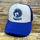 Minnesota Timberwolves Mens Trucker Hat Blue Snapback 1990 Original Logo Cap