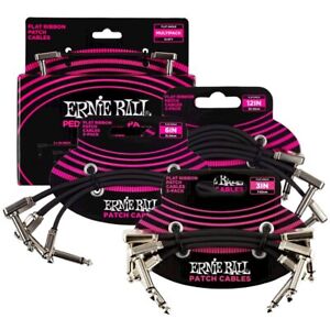 Ernie Ball Guitar Patch Cable Flat Ribbon Effects Pedal3 Pack P06220