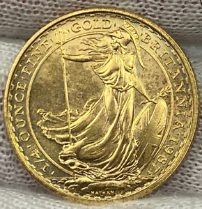1987 BRITANNIA 1/4 OZ GOLD GREAT BRITAIN 25 POUND COIN UNKNOWN MINTAGE NO RESERV