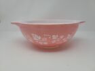 Vtg 1950's PYREX Pink Gooseberry Pattern Cinderella 4 QT Mixing Nesting Bowl 444