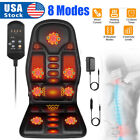 8 Modes Massage Seat Cushion Heated Back Neck Body Massager Chair For Home & Car