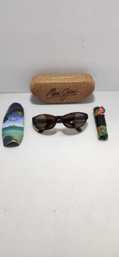 Maui Jim Sunglasses Cyclone MJ 136-10 Brown Tortoise Japan Polarized HTF case