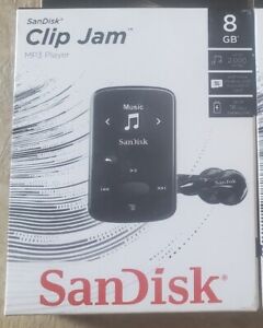 SanDisk 8 GB Clip Jam MP3 Player Black New In Box Factory Sealed