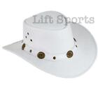 New Men's White Stylish Cowboy Hat Western Original Genuine Cow Hide Leather