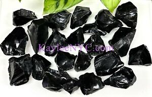 Wholesale Lot 2 Lbs Natural Raw Black Obsidian Crystal Healing Energy
