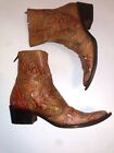 Vintage Gianni Barbato Cowboy Boots, Ankle Zip Ups with Cut Outs, Size 39