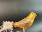 VTG Mercury Glass Birds Clip-On Christmas Ornaments LOT OF 3 Real Feathers