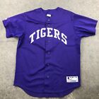 Vintage Detroit Tigers Jersey Mens Large Purple Mesh Majestic Baseball MLB *