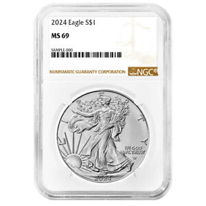 2024 $1 American Silver Eagle NGC MS69 Brown Label