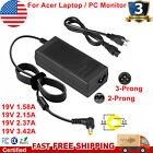 For Acer AC Adapter Laptop Charger Computer Monitor Power Supply 5.5*1.7mm Tip
