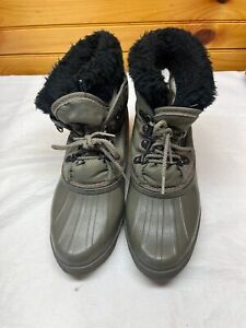 Sorel Winter Insulated Boots Women's Military Green Fur Waterproof