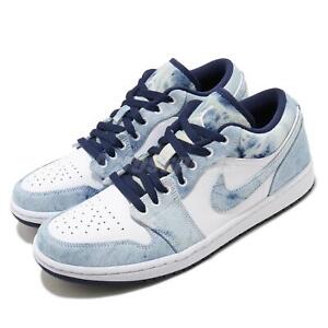 Nike Air Jordan 1 Low SE AJ1 Washed Denim Blue Navy White Men Shoes CZ8455-100