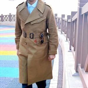 Mens British Military Dispatch Rider Trench Coat Vintage Style Outer Garment