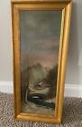 Original Oil Painting on Canvas Winter Landscape Framed House Snow by Leon Loard