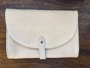 NWT ABLE Leather Clutch in Ecru $98