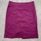 H&M Womens Straight Pencil Skirt Slit Zipper Stretch Purple Size 10 Work Party
