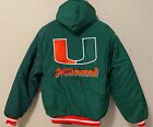 New ListingVintage U MIAMI Hurricanes CANES JACKET Apparel #1 BackPatch Hood NEW Old Stock