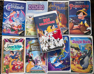 New ListingLot of 9 Classic Disney VHS Tapes - Dumbo, 101 Dalmations, Cinderella, etc.