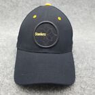 Pittsburgh Steelers Hat Cap All Black Mens One Size Stretch Reebok NFL Football