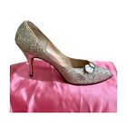 Vintage Schiaparelli silver glitter heel, 10 AA