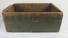 EARLY PRIMITIVE ANTIQUE WOODEN FINGER JOINTED WALL TABLE BOX 16 X 11 X 6