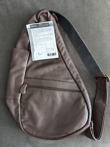 Ameribag Brown Leather Healthy Back Sling Bag NWT Small Espresso
