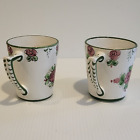 Vestal Portugal Pottery Coffee Tea Cup Hand Painted Roses Two Ceramic Mugs