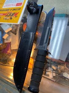 KA-BAR Olean NY USA 1211 Fixed Blade Fighting Knife With KA-BAR Sheath Rubber