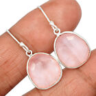 Natural Faceted Rose Quartz - Madagascar 925 Silver Earrings DS2A CE30656