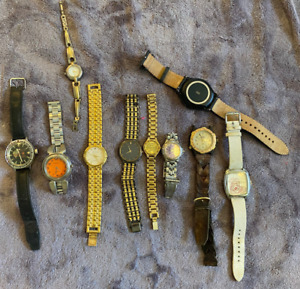 Lot of 10 Random Watches - Fossil - Seiko - Samsung