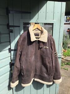RAF Royal Air Force Men's Leather Flying Jacket Large XXL Brown