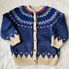 Vintage Andinas Ecuadorian Women's Wool Cardigan Sweater 2XL Pockets Fair Isle