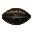 Ray Lewis Signed Football Baltimore Ravens Black with Gold Hologram Special 2006