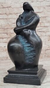 Handcrafted Green Patina Bronze Sculpture Botero's Mother and Child Sale