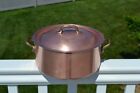 Copper Pot France w/ Lid Cookware Dutch Oven Pan Stewpan 9.5 x 4.25