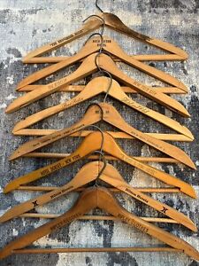 Lot 8 Vintage Wooden Clothes Hangers with Advertising - NYC, Florida