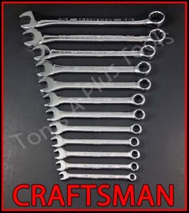 CRAFTSMAN 12pc FULL POLISH Chrome SAE Standard 12pt Combination Wrench set