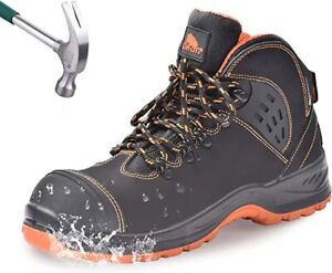 Composite Toe Work Shoes for Men Waterproof Slip Resistant Wide Toe Work Boots