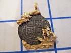 Rare Custom Spanish Shipwreck Bronze Coin Pendant/Artisan 14K YG Frame 11 GR