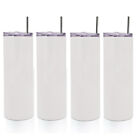 100pcs White 20oz Sublimation Blank Skinny Tumblers Stainless Steel Insulated