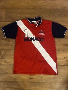 Monaco Grand Prix Polo Shirt Mens Large Red Embroidered Future Pilot Racing Team