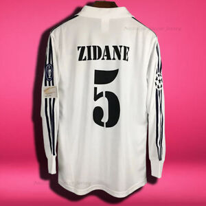 Zidane #5 Real Madrid 2001-2002 Retro Classic UCL Final Long Sleeve Jersey L