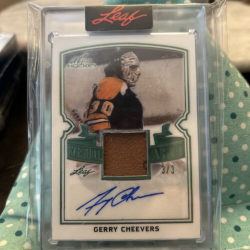 GERRY CHEEVERS 2022 Leaf Art Of Hockey Visual Art Relic Autograph 3/3