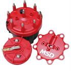 MSD Cap & Rotor Cap-A-Dapt Red Male/HEI Brass Terminals Clamp-Down Pro Billet V8