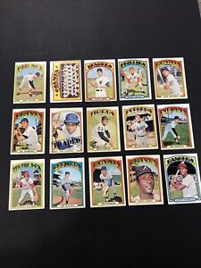 New Listing1972 Topps Baseball Lot Of 15 Mid grade Or Better High Numbers
